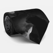 Cravate Silhouette de lune de chats noirs (Roulé)