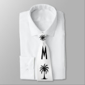 Cravate Silhouette de palmier monogramme (Attaché)