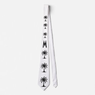 Cravate Silhouette de palmier monogramme