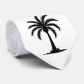 Cravate Silhouette de palmier monogramme (Roulé)