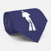 Cravate Silhouette de plongeur autonome (homme) (Roulé)