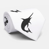 Cravate Silhouette de poisson marlin - Choisir la couleur (Roulé)