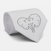 Cravate Silhouette de visage d'éléphant (Roulé)