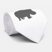 Cravate Silhouette d'hippopotame gris (Roulé)