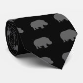 Cravate Silhouette d'hippopotame gris (Roulé)