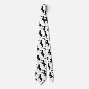 Cravate Silhouette d'impression noir et gris Zebra