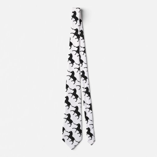 Cravate Silhouette d'impression noir et gris Zebra (Devant)