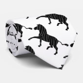 Cravate Silhouette d'impression noir et gris Zebra (Roulé)