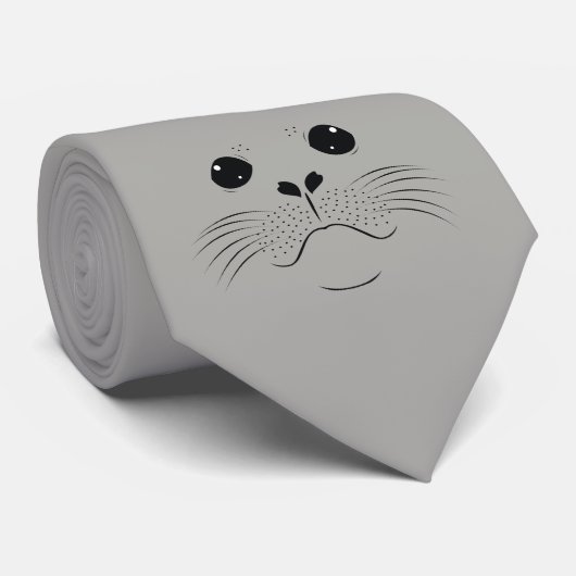 Cravate Silhouette du visage du phoque (Roulé)