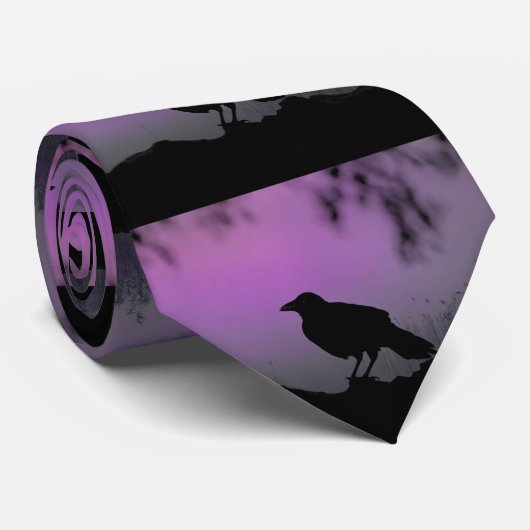 Cravate Silhouette D'Un Corbeau (Roulé)