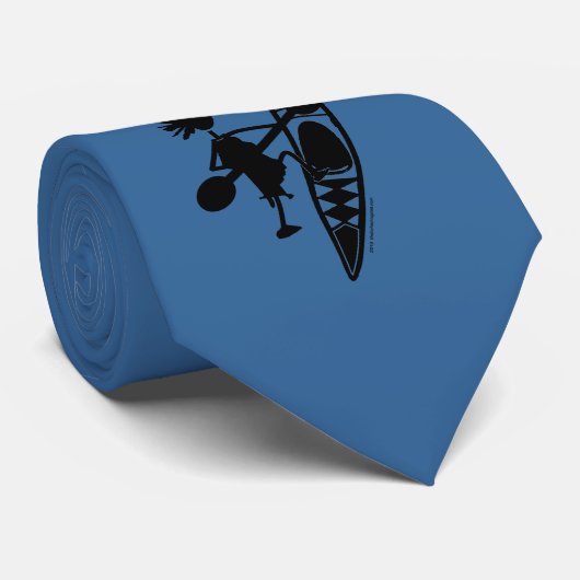 Cravate Silhouette joyeuse de canoë de kayak (Roulé)