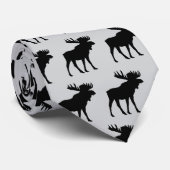 Cravate Silhouette Motif d'orignal rustique (Roulé)