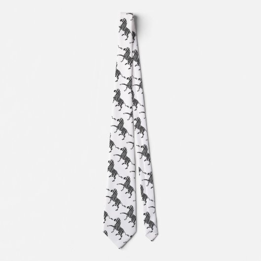 Cravate Silhouette noir et gris clair Zebra (Devant)