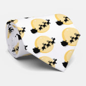 Cravate Silhouette noire de Père Noël et de voler de (Roulé)