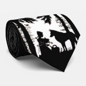 Cravate Silhouette Noire Rouge Hood Wolf Woods (Roulé)