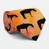 Cravate Silhouette occidentale noire de cheval sur (Roulé)