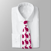Cravate Silhouette pourpre faite sur commande de lapin (Attaché)