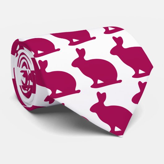 Cravate Silhouette pourpre faite sur commande de lapin (Roulé)