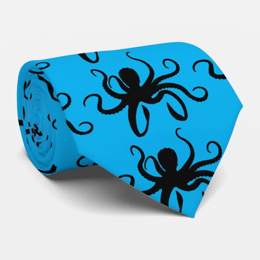 Cravate Silhouette Thunder_Cove de poulpe (Roulé)