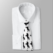 Cravate Silhouette Unicorne Noire (Attaché)