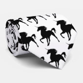 Cravate Silhouette Unicorne Noire (Roulé)