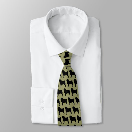 Cravate Silhouettes carlin | Motif de chiens | Canine Cool (Attaché)