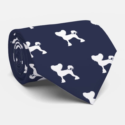 Cravate Silhouettes chinoises Crestte Chiens Motif (Roulé)