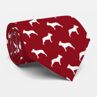 Silhouettes de Boston Terrier motif rouge et blanc
