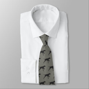 Cravate Silhouettes de chien de pointer Motif gris