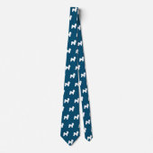 Cravate Silhouettes de Chien Maltais Motif Océan Bleu (Devant)