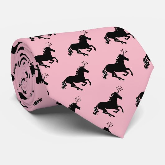 Cravate Silhouettes de licorne (Roulé)
