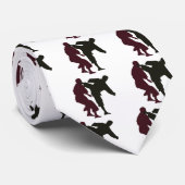 Cravate Silhouettes des artistes martiaux pendant un (Roulé)