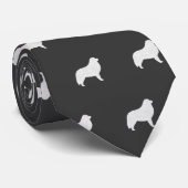 Cravate Silhouettes des grandes Pyrénées Motif Gris et Bla (Roulé)