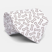 Cravate Silhouettes d'os – Design de chien minimal (Roulé)