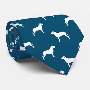Cravate Silhouettes Motif Bleu de American Pit Bull Terrie