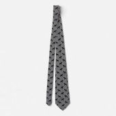 Cravate Silhouettes Schnauzer géantes Motif gris et noir (Dos)