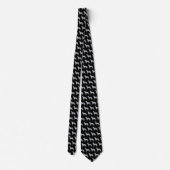 Cravate Silhouettes Wolfhound irlandaises Motif gris et no (Dos)