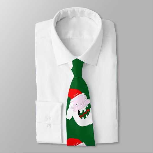 Cravate Silly goofy Santa Claus cartoon face (Attaché)