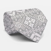 Cravate Silver et blanc Noël Fair Motif Isle (Roulé)