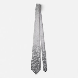 Cravate Silver Glitter Trendy ombre Fading Metallic