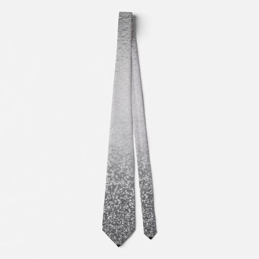 Cravate Silver Glitter Trendy ombre Fading Metallic (Devant)