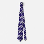 Cravate Silver Silhouette Cocker Spaniel Dog on Navy Blue (Devant)