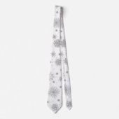 Cravate Silver Snowflakes Design blanc (Devant)