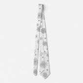 Cravate Silver Snowflakes Design blanc (Dos)