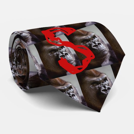 Cravate Silverback de gorille le patron (Roulé)