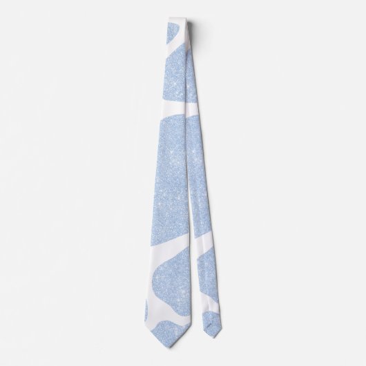 Cravate Simple Bleu Blanc Grandes Portes De Vache Motif an (Devant)