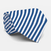 Cravate Simple Blue And White Diagonal Stripes (Roulé)