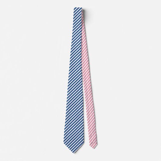 Cravate Simple Blue And White Diagonal Stripes (Devant)