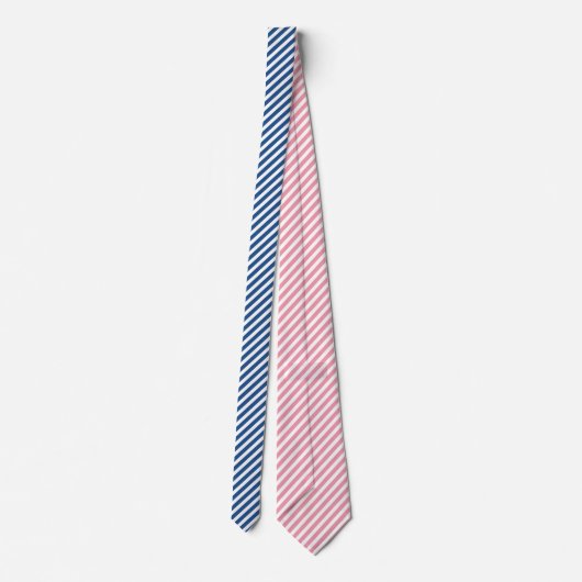 Cravate Simple Blue And White Diagonal Stripes (Dos)