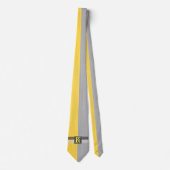 Cravate Simple deux tons jaune et gris Initiales Monogramm (Devant)
